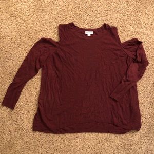 Cold shoulder sweater